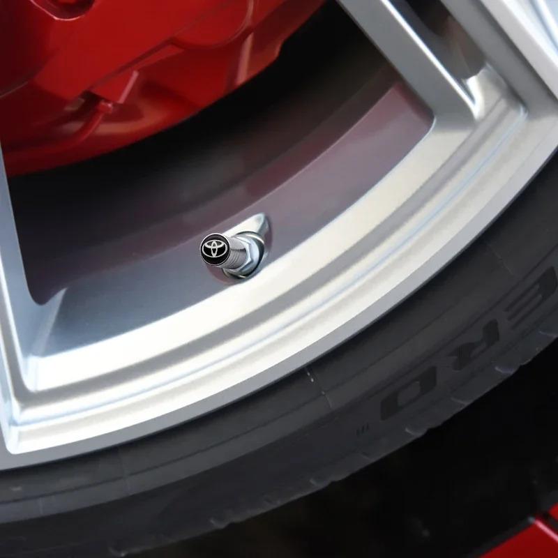 4Pcs/Set Metal Car Wheel Tire Air Valve Core Caps Auto Accessories For Toyota KASG6 Corolla Chr rav4 prius Yaris Hilux auris avensis