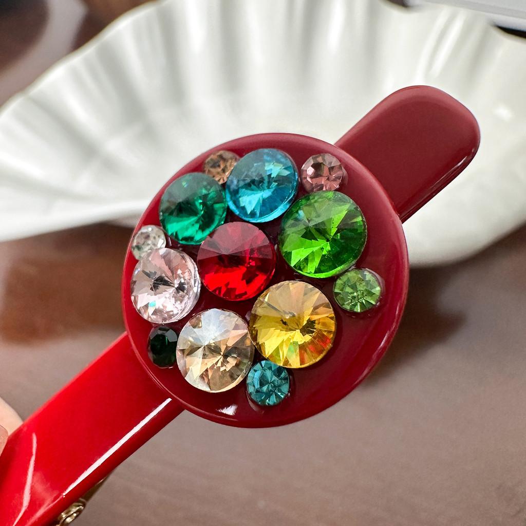 Rhinestone Premium Quality Duckbill Hair Clip In White Black Red And Coffee Dark