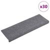 VidaXL Self-adhesive Stair Treads 30 Pieces 65 X 21 X 4 Cm Light Grey Rectangular Edge 3365694