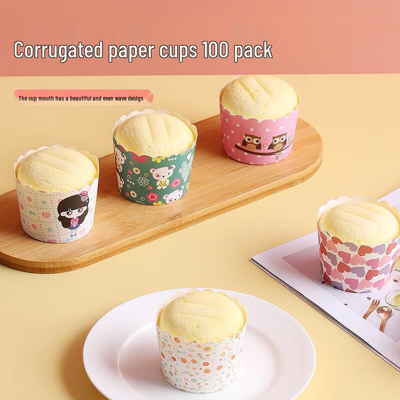 ONYLM 100er-Pack Zufälliger Stil Cupcake Backförmchen