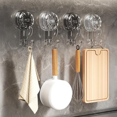 1/2/3/4Pcs Transparent Suction Cup Hooks Strong Load-bearing Easy To Install Removable Heavy