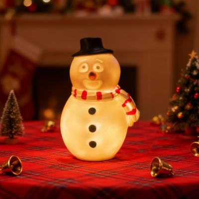 Yousheng USB Powered Snowman Night Light Cute Christmas Desk Lamp with Warm Glow Holiday Decor for Office Bedroom
