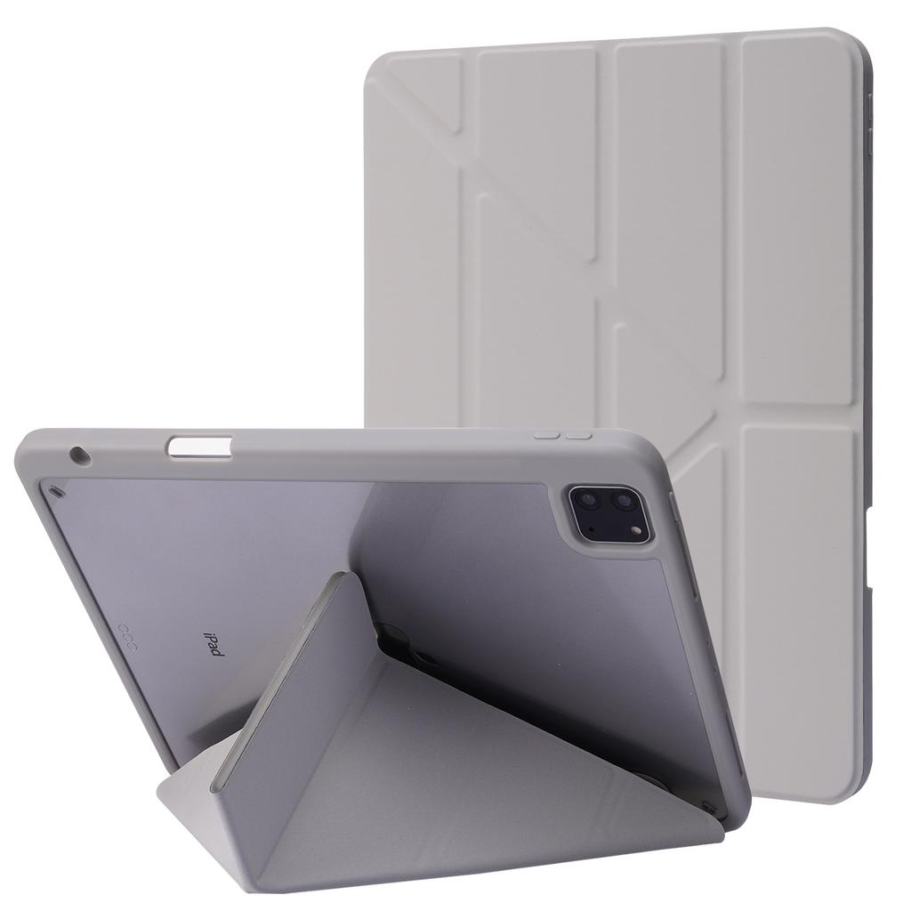 For iPad Air 13 (2025)/(2024)/Pro 12.9 (2022) (2021) (2020) Case PU Leather+TPU+Acrylic Smart Tablet Cover with Origami Stand