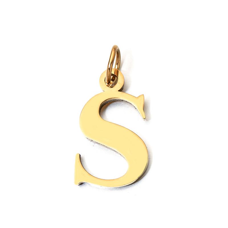 DIY 26-Letter Clavicle Chain Pendant: Personalized Stainless Steel Jewelry with a European and American Design Touch