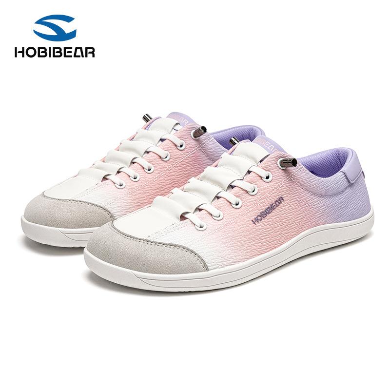 HOBIBEAR Leather Barefoot Shoes Lightweight Wide Toe Box Zero Drop Slip-on Shoes for Women and men