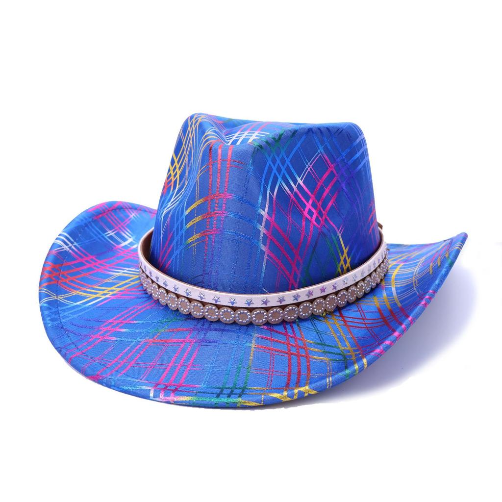 Colored Western Cowboy Hat Peachheart Top Hat Men'S And Women'S Holiday Party Party Jazz Hat