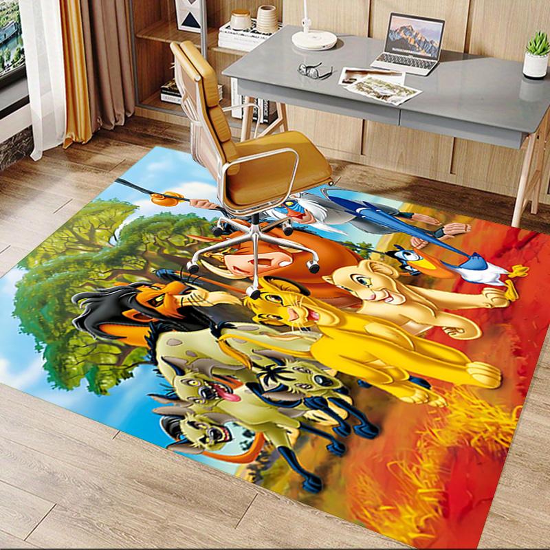 1pc Lion Adventure Carpet for Playroom Bedroom Living Room Sofa Home Decor,kids Game Area Rug Non-slip Floor Mat Y72957
