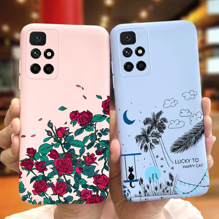 Case For Redmi 10 2022 Stylish Girl Flower Painted Cover For Xiaomi Redmi 10 Coque Fundas Redmi10 4G Soft Silicone Bumper