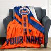 Name Custom New York Mets Print Flannel Blanket High Quality Warm Comfortable Cover for All Seasons Perfect for Gifts Home Decor