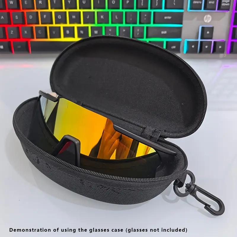 Portable EVA Glasses Protector Case - Zipper Closure with Carabiner Hook, Outdoor Torch Storage Box (Flashlight Accessories)
