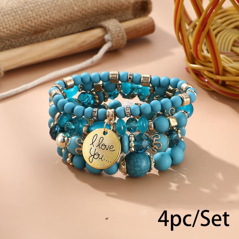 Bohemian bracelet creative tassel multi-layer beaded bracelet