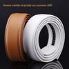 Men's 3.5CM White, Yellow, and Red Leather Belt Strap Without Buckle, Second Layer Cowhide, for Automatic Buckle and Trousers