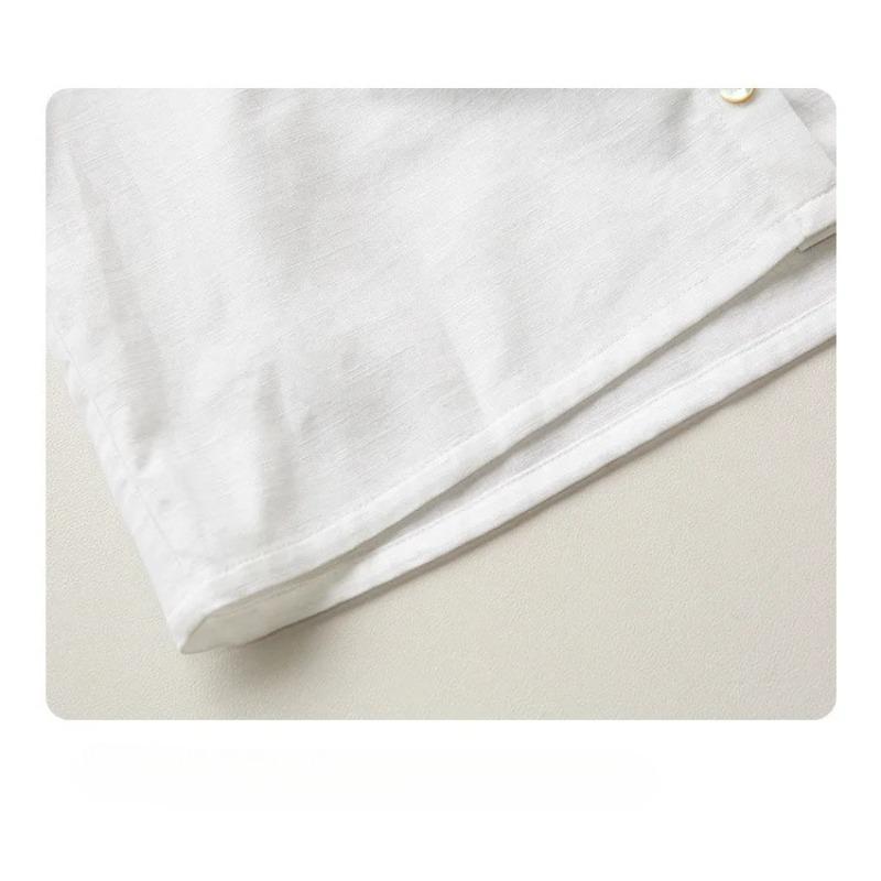 Boy's Buttons White Shirt Autumn Children Casual Lapel Collar Long-Sleeved Shirts Cardigan Girls Blouse