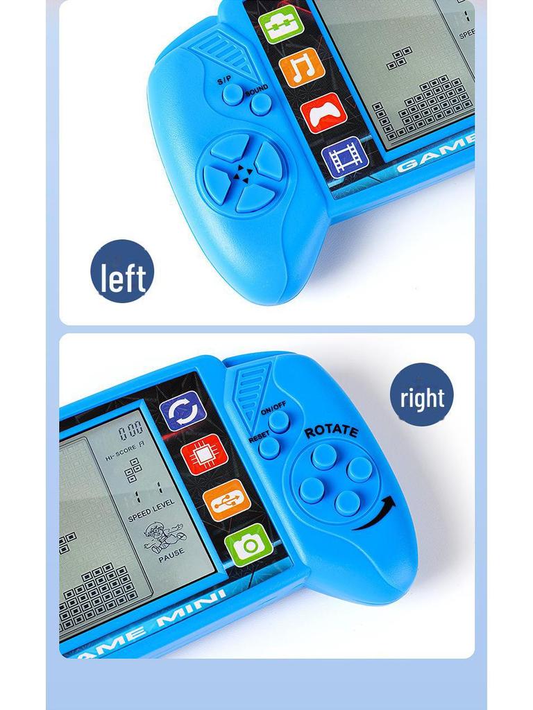 Consolă de jocuri portabilă Tetris nostalgică clasică cu ecran mare - jucărie educațională creativă pentru copii