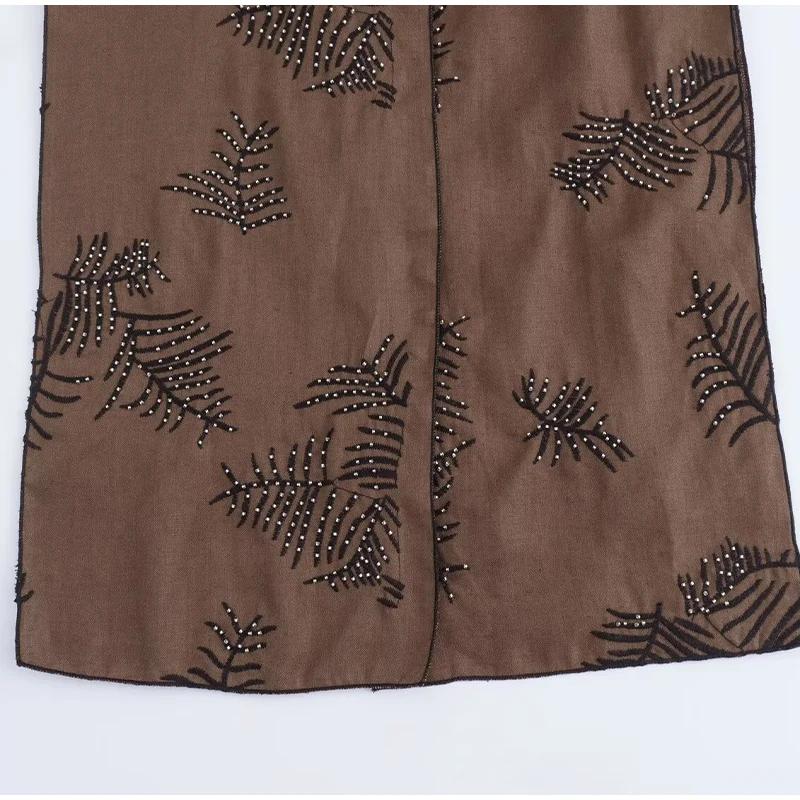 Modny haftowany top damski retro okrągły dekolt bez rękawów pas długi kamizelka lato jesień ulica damskie kamizelki