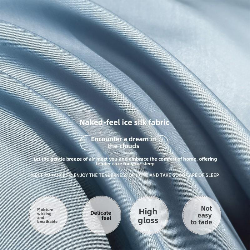 Washed Ice Silk Bed Sheet Summer Cooling Home Bedroom Student Dorm Machine Washable Set