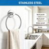 Wall Mounted Towel Holder With Adhesive Base, Metal Round Towel Loop for Bathroom Kitchen Tile Glass Marble and Guest Room Indoor Use