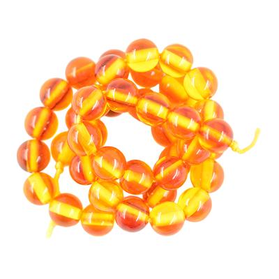 Runde synthetische Bernsteinperlen zum Selbermachen von Schmuck, loser Strang, 39,1 cm