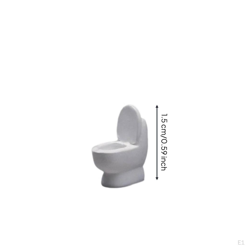 1:64 Toilet Model White Scale Lid