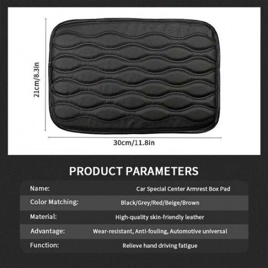 PU Leather Car Armrest Pad Cover Universal Center Console Arm Rest Seat Box