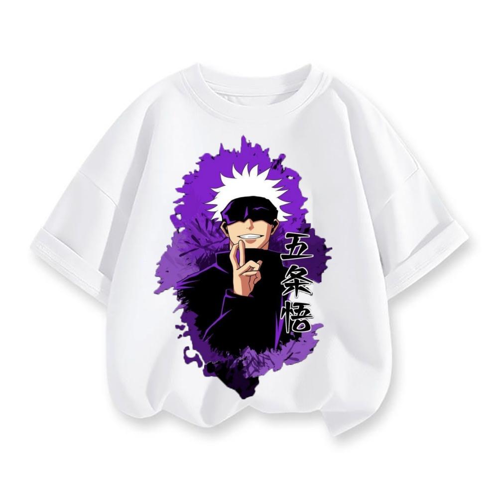 

Boys Fashion, Japanese Anime 2D Top, Children s Spelling Return Battle Short-sleeved T-shirt, Wusha Knot 160