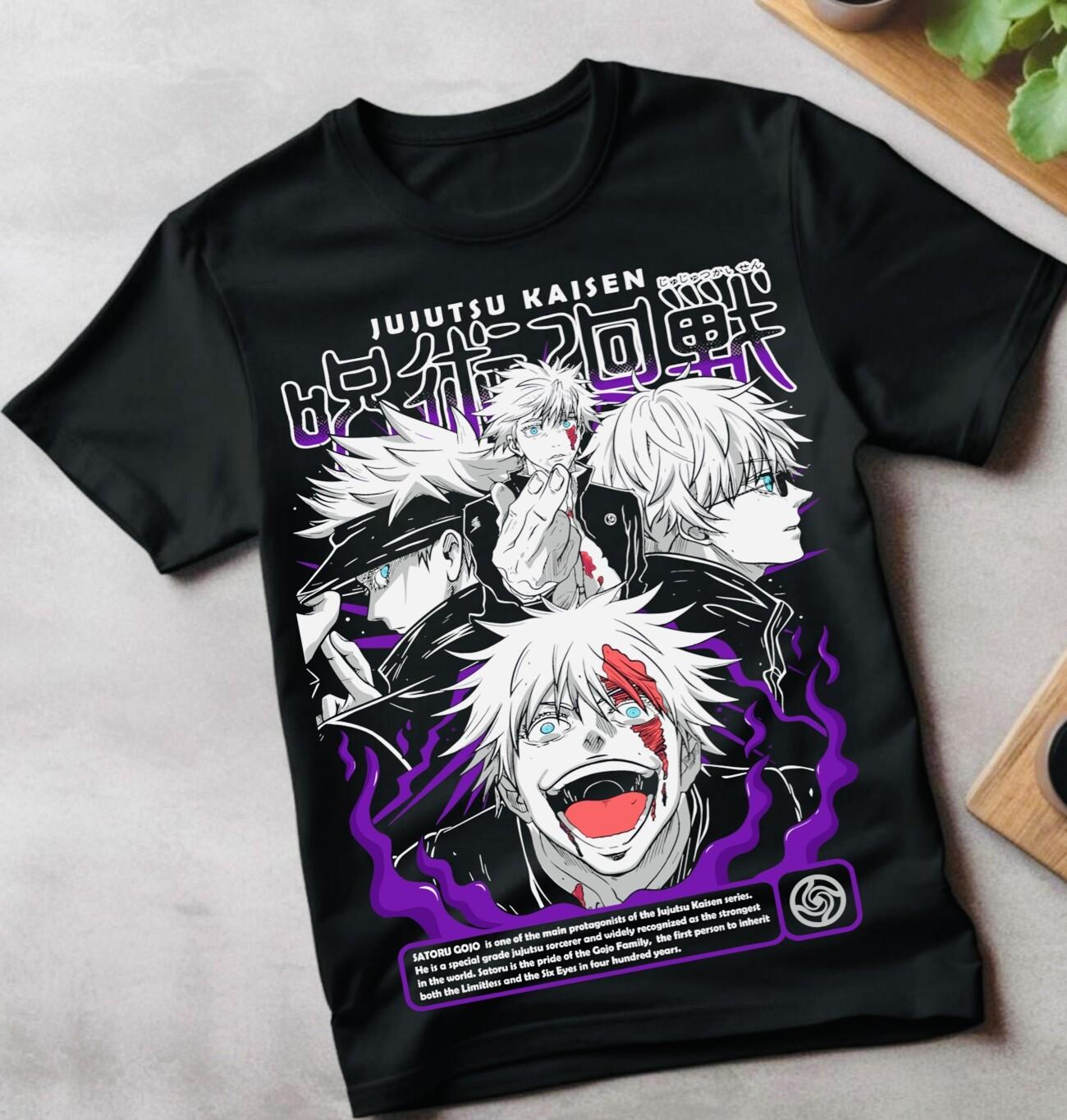 

Jujutsu Kaisen Gojo Satoru Black ,Christmas shirt Manga T-Shirt Mens Womens Tees Top ALL SIZES 3XL