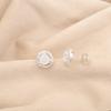 Elegant Milky Opal Gemstone 925 Sterling Silver Zircon Jewelry Stud Earrings CZE-8-16