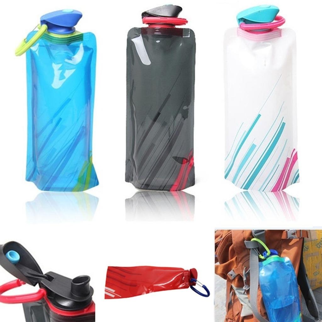 Portable 700ML Foldable Water Bottle Sports Outdoor Camping Hiking Waterbags