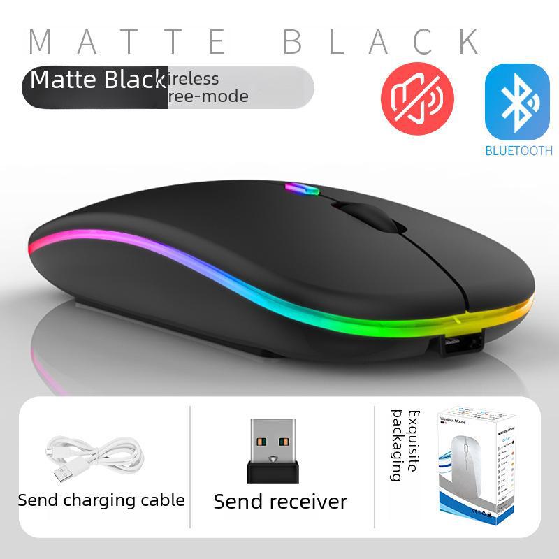Ultra-Thin Dual-Mode Bluetooth Portable Wireless Mouse for Laptops and Office Use