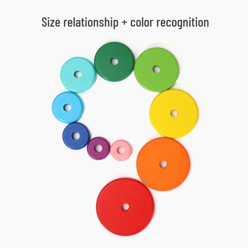 Children's 10-Layer Wooden Tower of Hanoi Puzzle - Educational Logic Game for Students