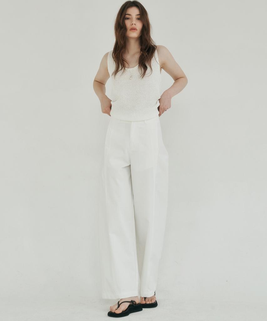 LOSSYROW Urban Wide Chino Pants White