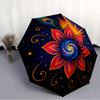 1pc Cosmic Lotus Mandala Automatic Umbrella - Automatic Opening And Closing, Sturdy Iron Frame, Portable Folding Design Yy251018160