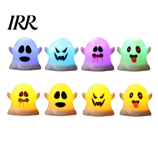 Decorative Ghost for Shelf 6 Pcs Light, LED Color Changing Warm Flameless Battery-Operated Colorful Mood Light Mini Spirit Night Lamps, Spooky