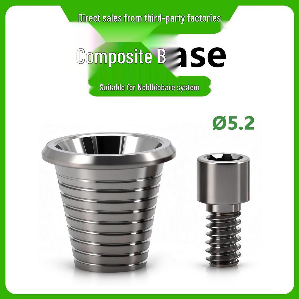 Nobel Biocare Compatible TiBase Titanium Dental Implant Abutment with Transfer Post Protection Cap