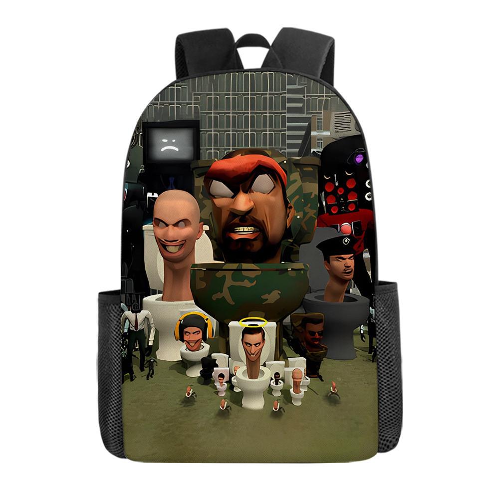 Toilet Skibidi Character School Bag With Lightweight Polyester Lining Kids For