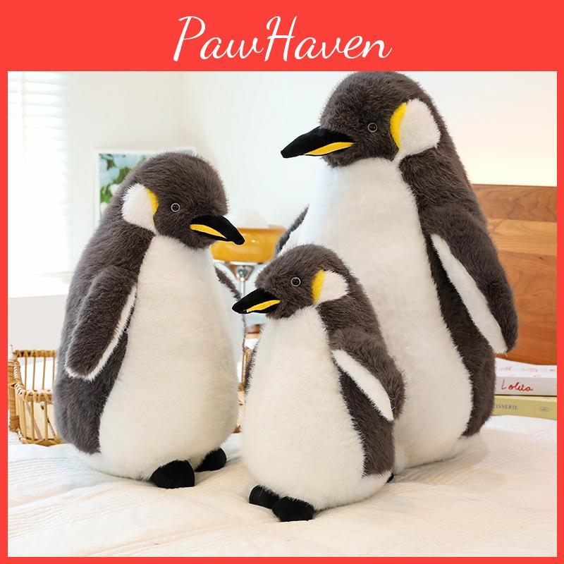 בובת פינגווין קטיפה חמודה ומציאותית לילדים, חיה ממולאת רכה, מתנת יום הולדת אידיאלית