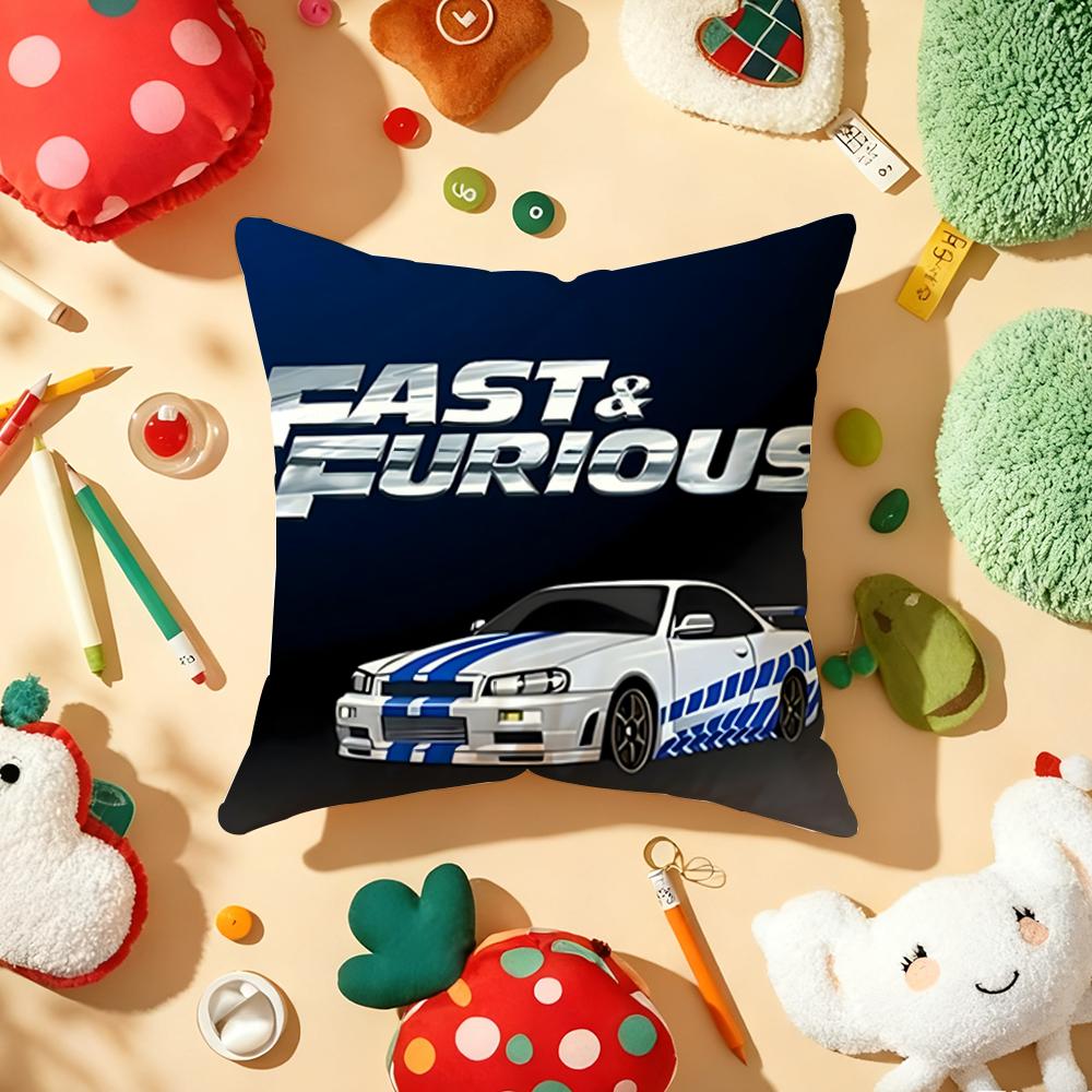 F-Fast And F-Furious R-R34 Cushion Cover Plush Fabric Soft Double-Sided Printed Sofa Warm Winter Home Gift Pillow Cover