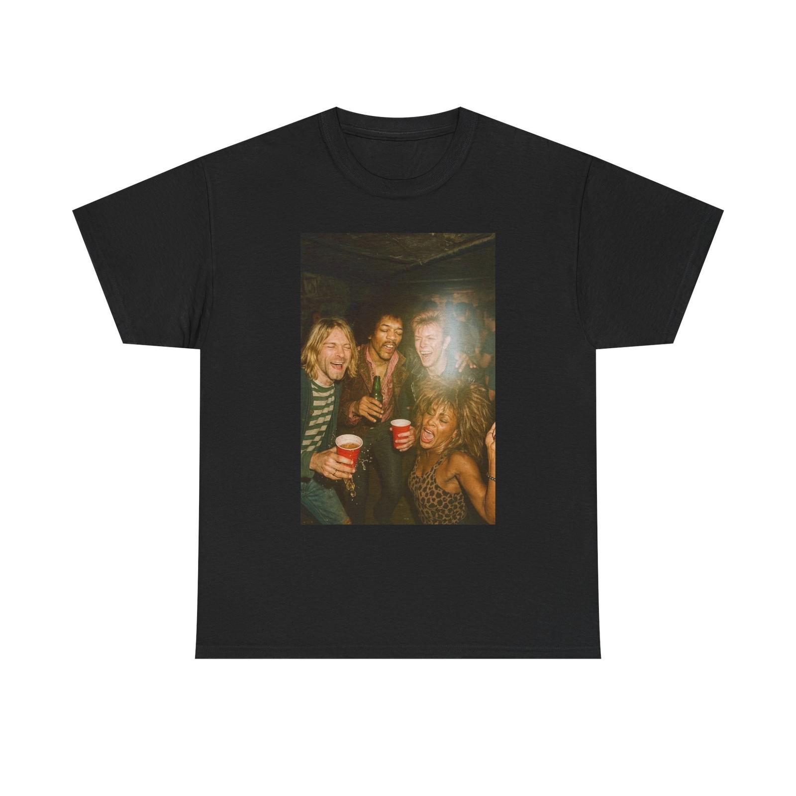 Hendrix Cobain Bowie Tuner Funny Graphic T Shirt Vintage Unisex Heavy Cotton Tee XXXXL