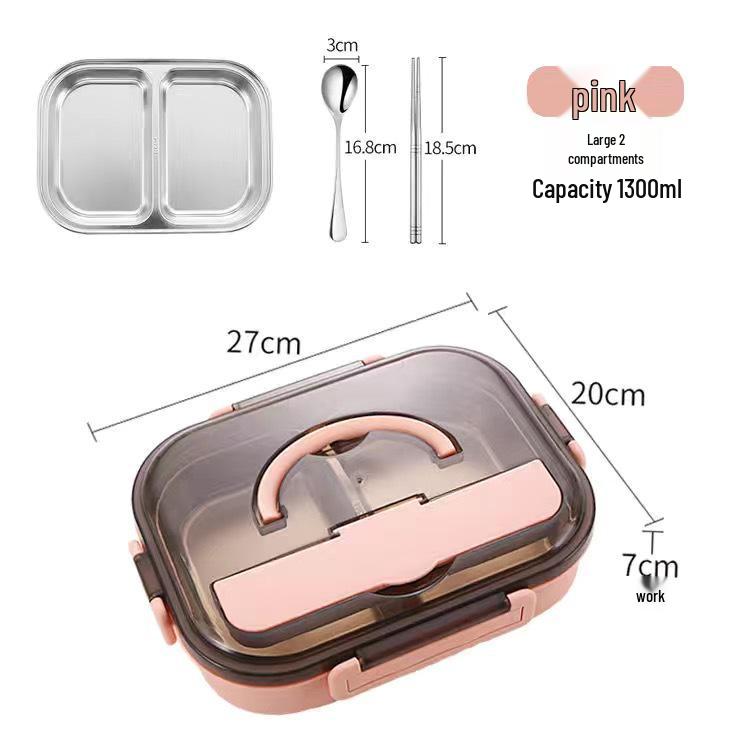 304 Stainless Steel Insulated Bento Lunch Box, Microwaveable & Compartmentalized for Students & Office Workers