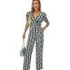 AX Paris Damen Geometrisches Muster Jumpsuit mit Gürtel