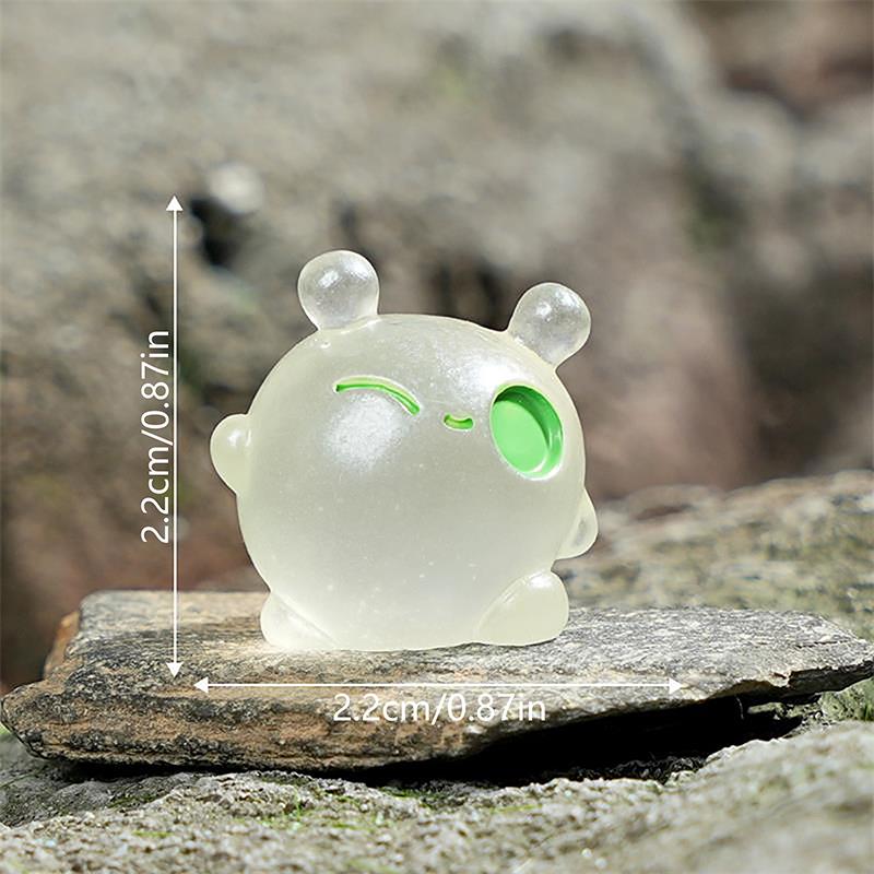 5 Pezzi/Sacchetto Bambola Mini Alieno Carina Luminosa Resina Ornamento per Auto Figure Micro Paesaggio Accessori Decorazione per la Casa Giocattolo Luminoso Regalo