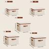 Linen Zipper Storage Boxes, Non-Woven Fabric Clothing Organizer Bins for Home Bedroom Closet Organization,Include Good Helpers