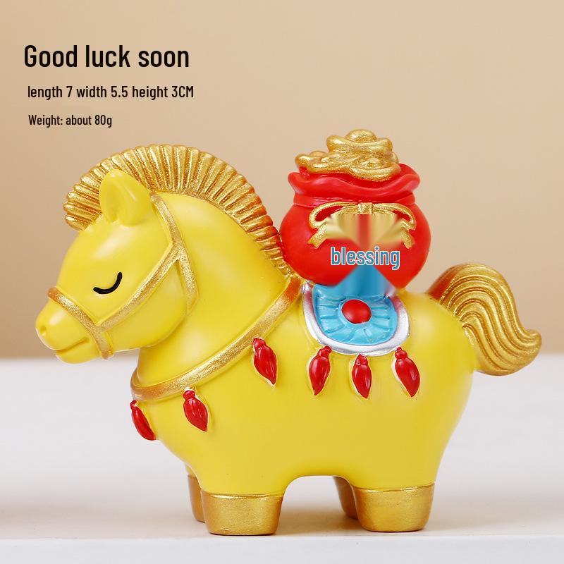 Tierkreiszeichen Jahr des Pferdes Harzfigur: Chinesisches Neujahrsornament & Geschenk