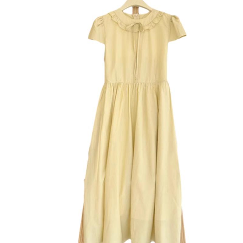 2026 Petite Yellow French Maternity Summer Dress - Elegant Vacation Style