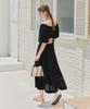 ZEROSTREET Back Slit Puff Dress / Black