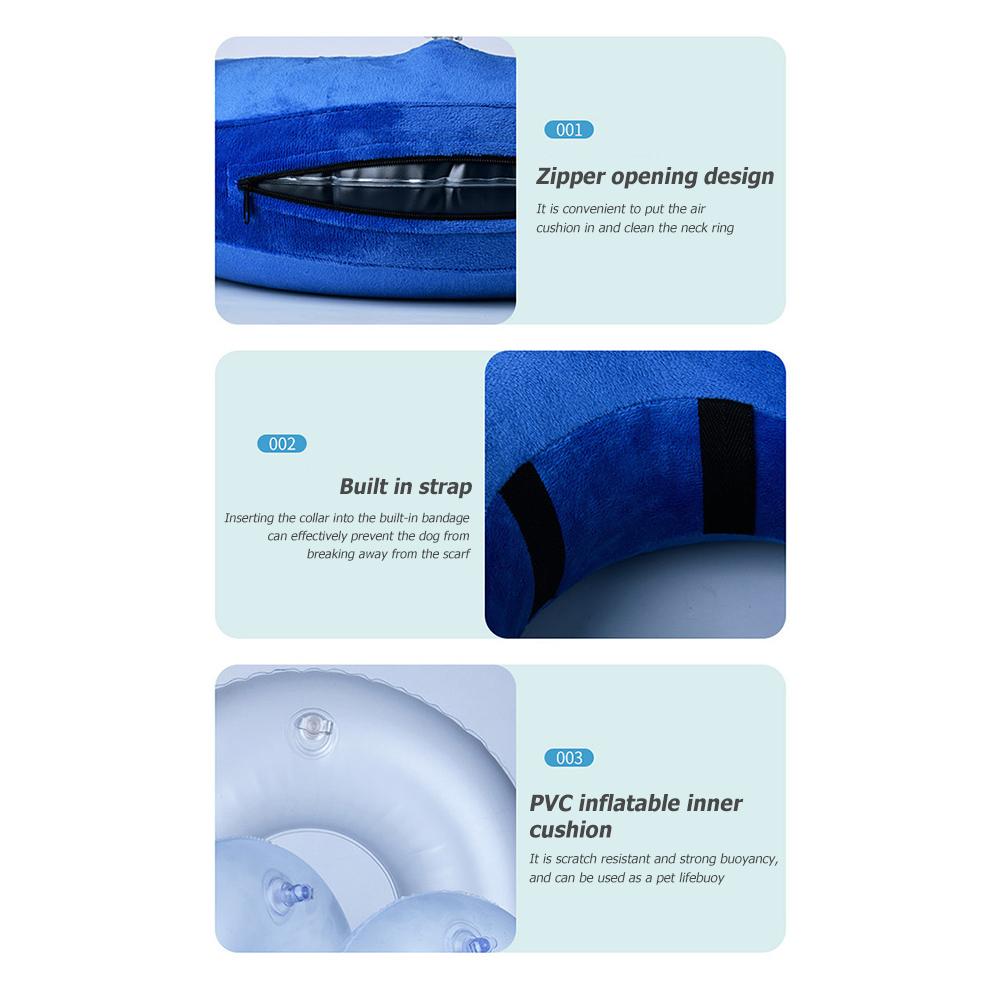 Inflatable Cat E-collar Healing Protective Dog Neck Cone Recovery Anti-bite Pet Supplies Anti Lick Surgery Wound