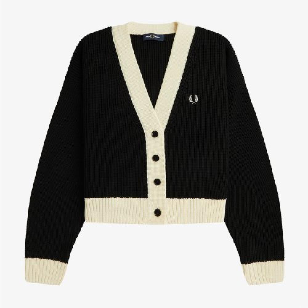 

Fred Perry [womens] Button Through Cardigan 102 Afpf233k123 102 XS
