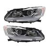 Compatible Headlight for 2016-17 Honda Accord US Low Trim - Original Semi-Assembly, Mixed Color Headlight