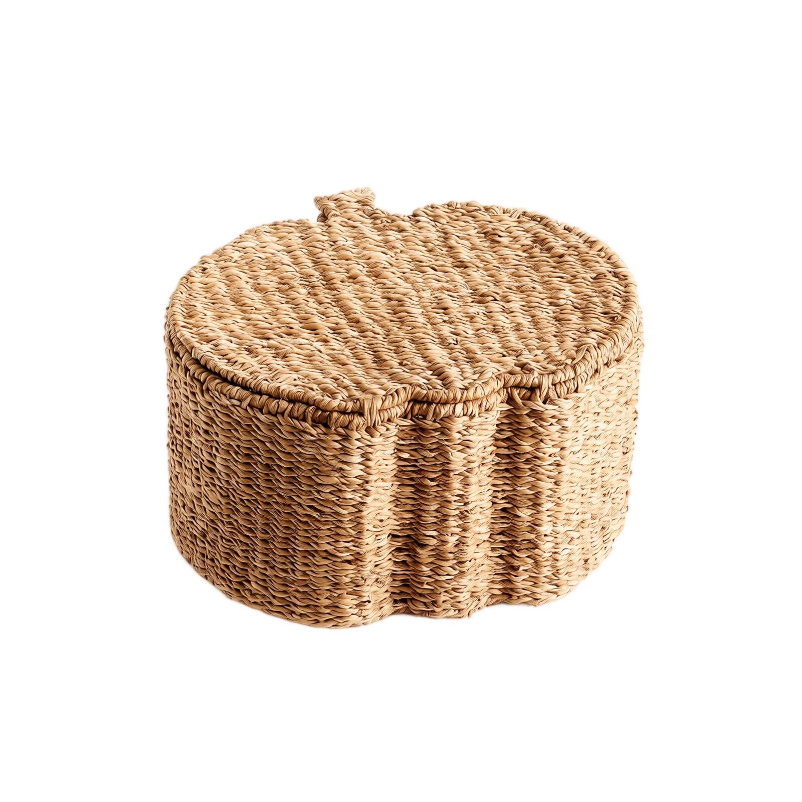 Woven Storage Basket Handwoven Natural Seagrass for Closet Shelves Organization
