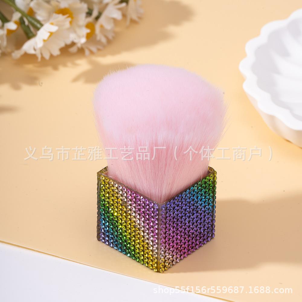 Diamond-encrusted single small waist new loose powder cosmetic makeup brush oversized diamond spot blush brush nail brush